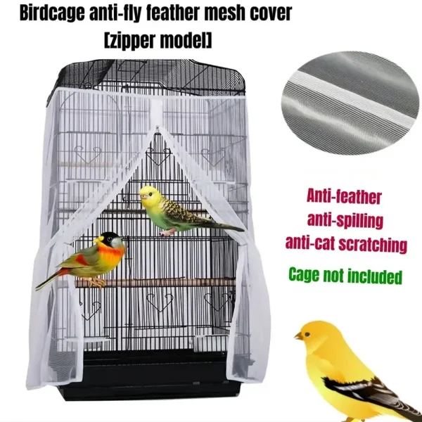 1PC Zippered Parrot Cage Mesh Cover